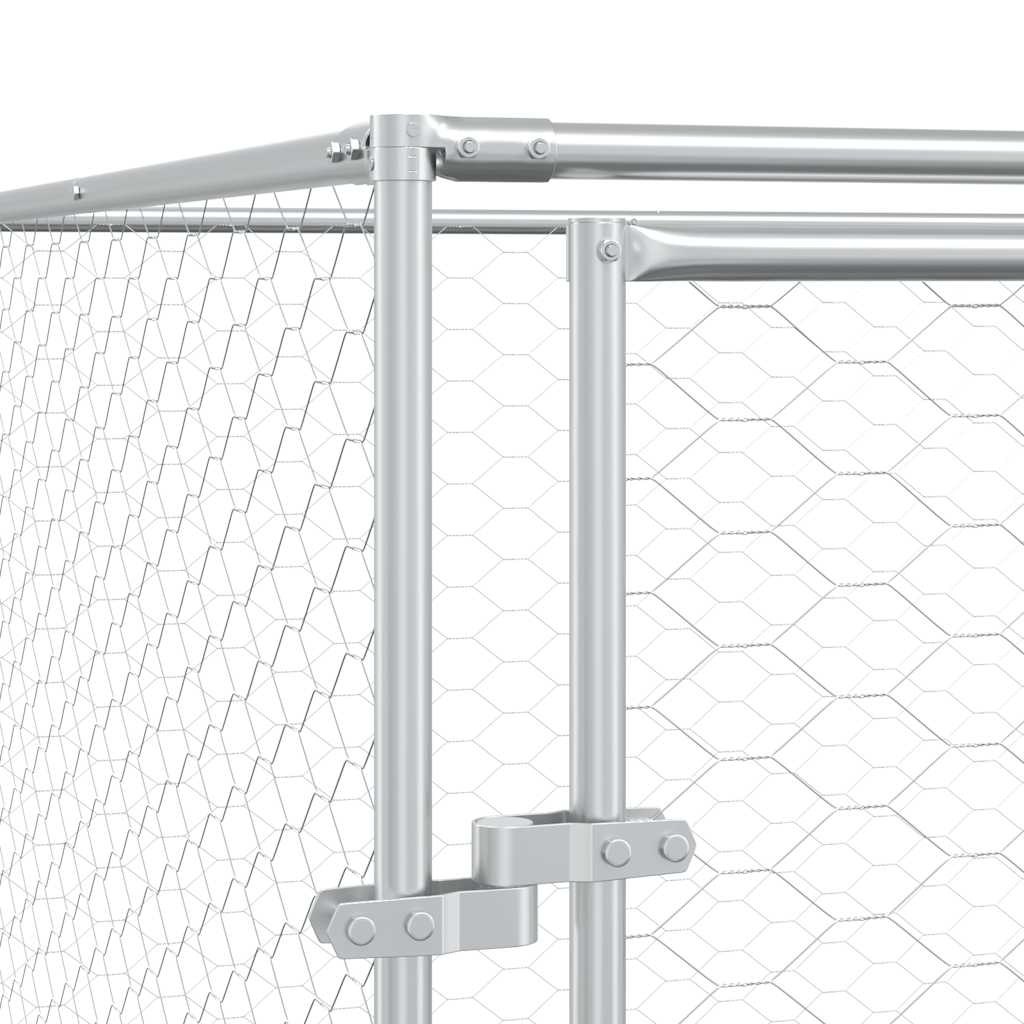 Outdoor Dog Kennel Silver 2x10x2 m Galvanised Steel