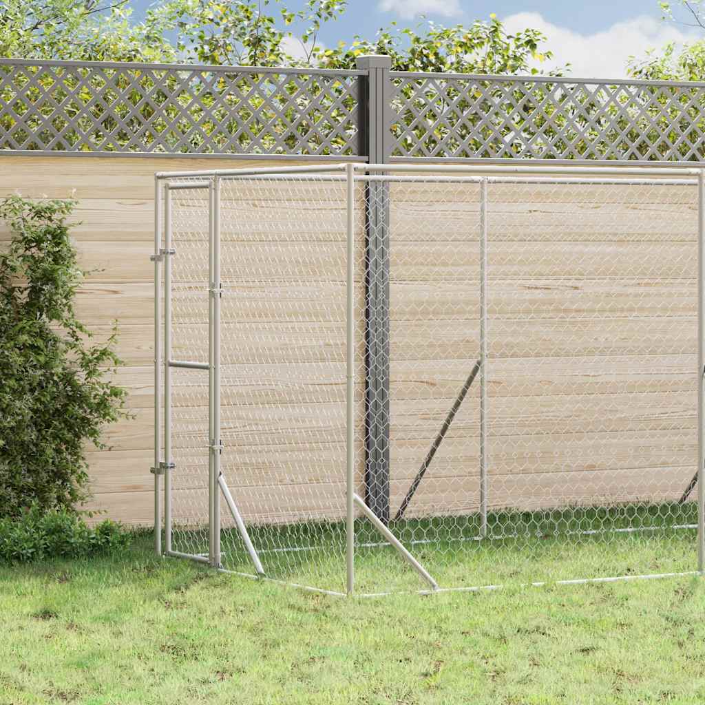 Outdoor Dog Kennel Silver 2x10x2 m Galvanised Steel