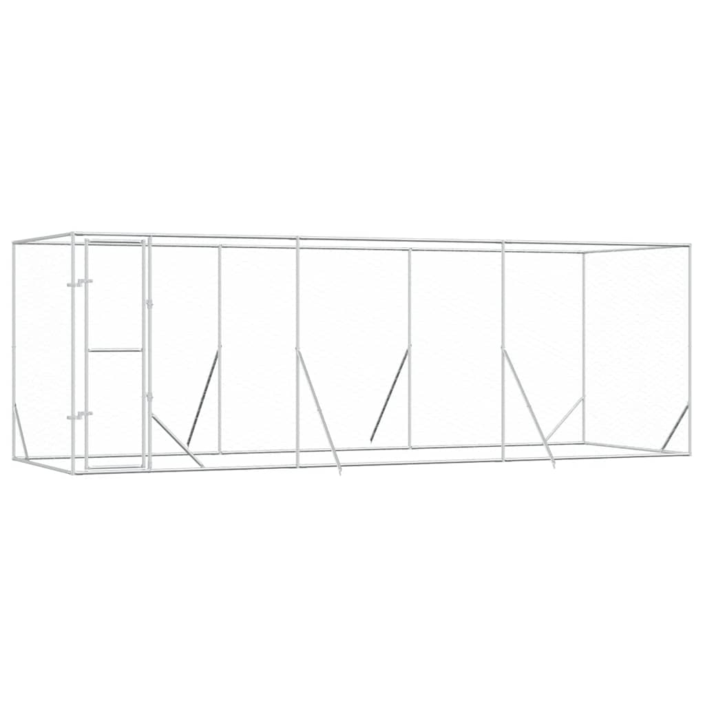 Outdoor Dog Kennel Silver 6x2x2 m Galvanised Steel