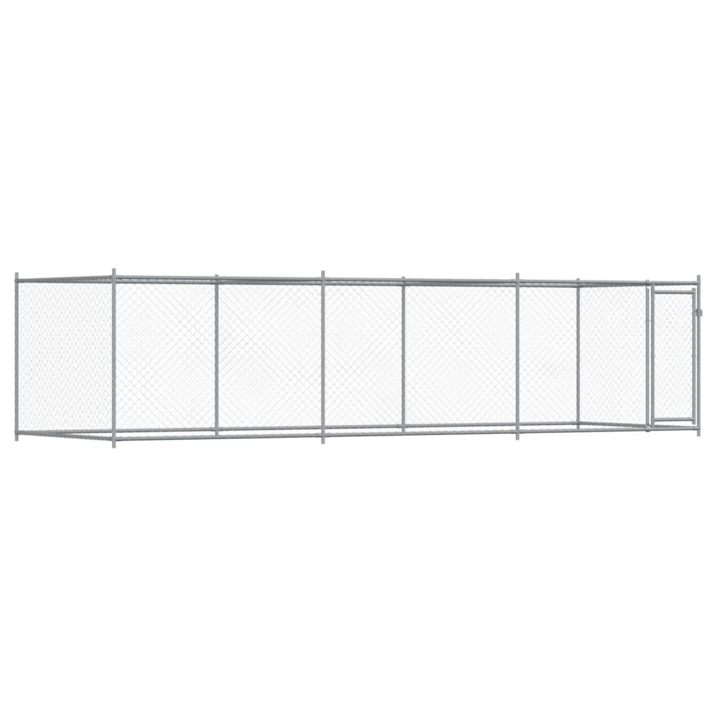 Dog Cage with Door Grey 6x2x1.5 m Galvanised Steel