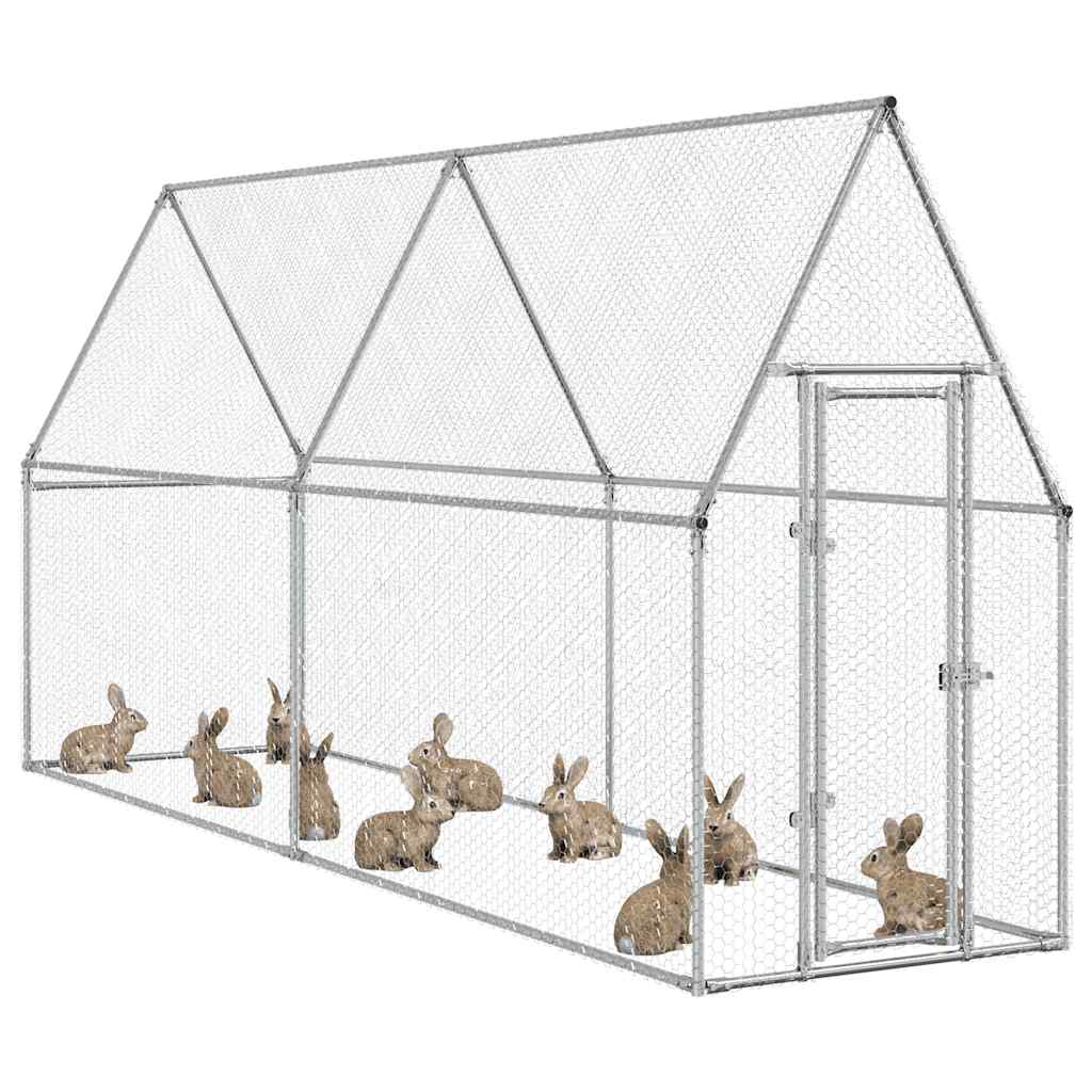 Chicken Cage Silver 400x100x190 cm Galvanised Steel