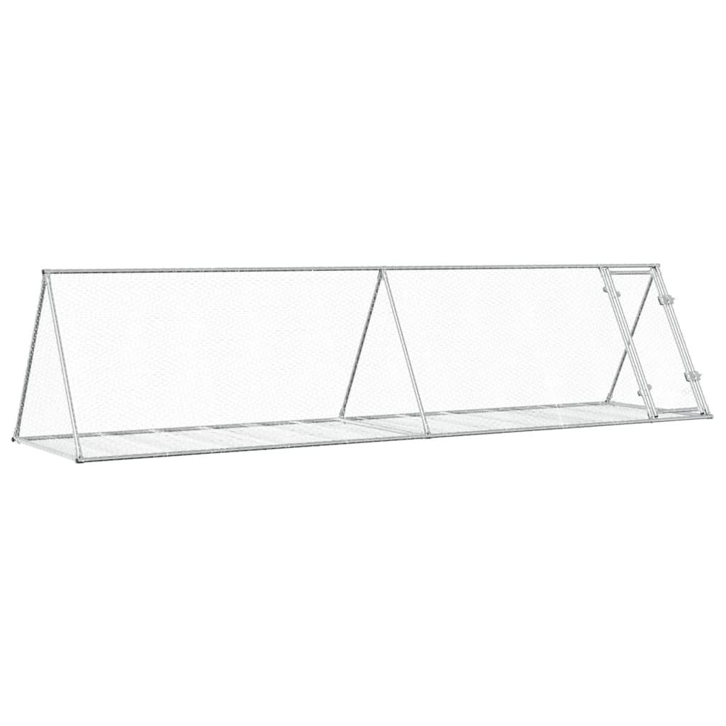 Rabbit Hutch Silver 400x105x91 cm Galvanised Steel