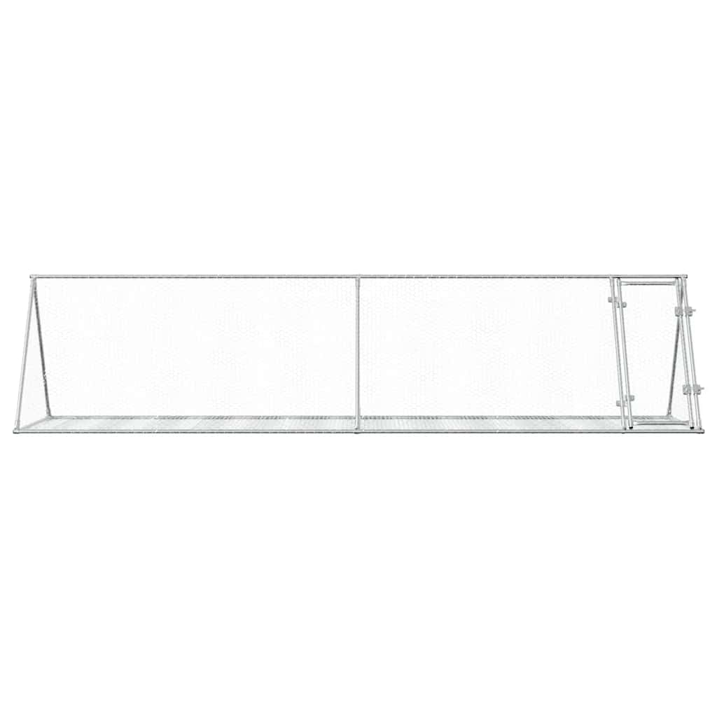 Rabbit Hutch Silver 400x105x91 cm Galvanised Steel