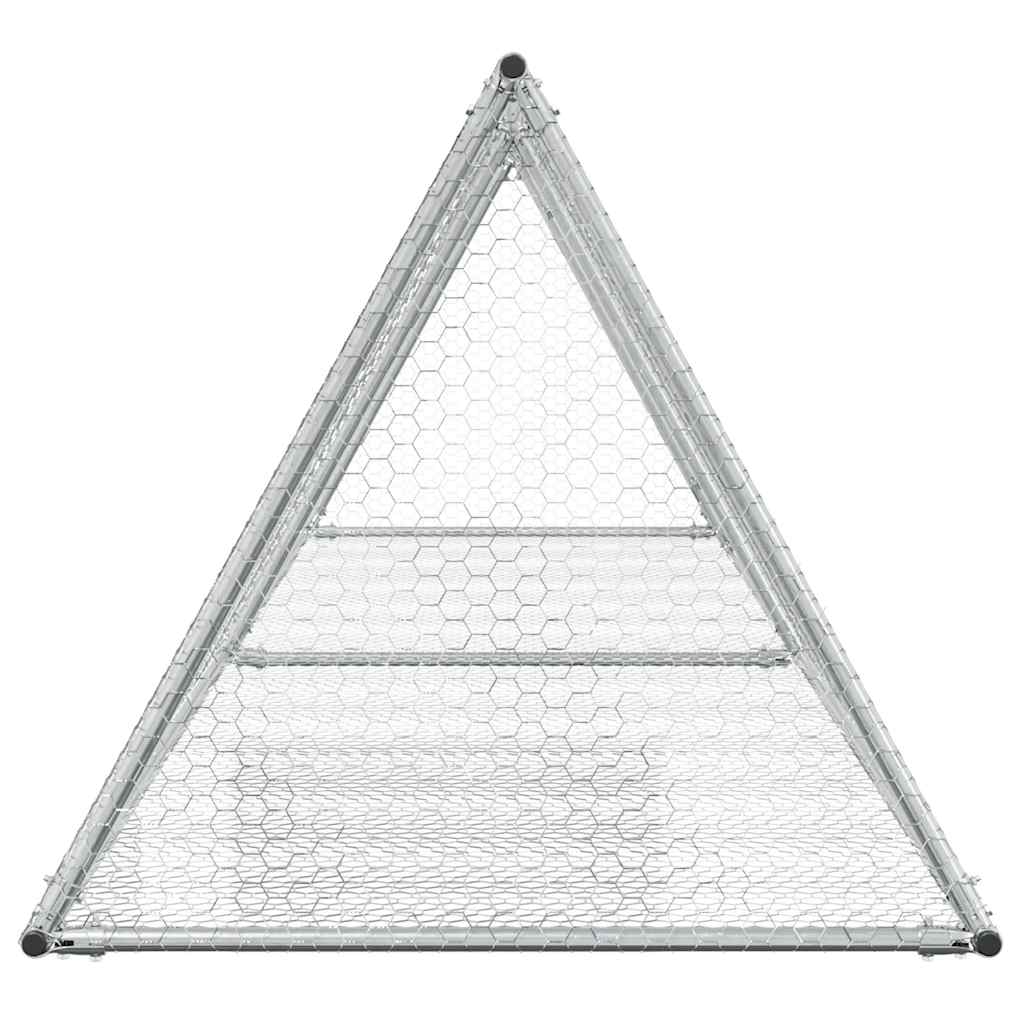 Rabbit Hutch Silver 400x105x91 cm Galvanised Steel