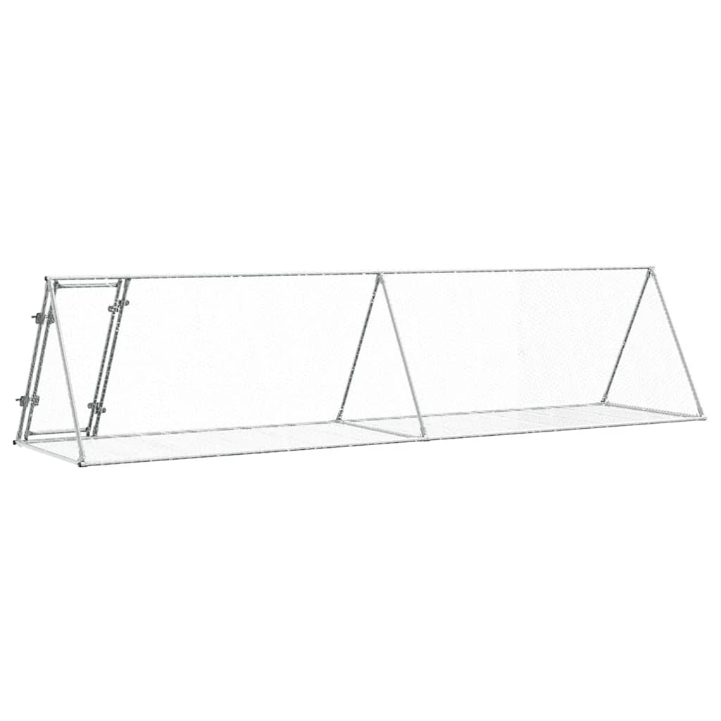 Rabbit Hutch Silver 400x105x91 cm Galvanised Steel