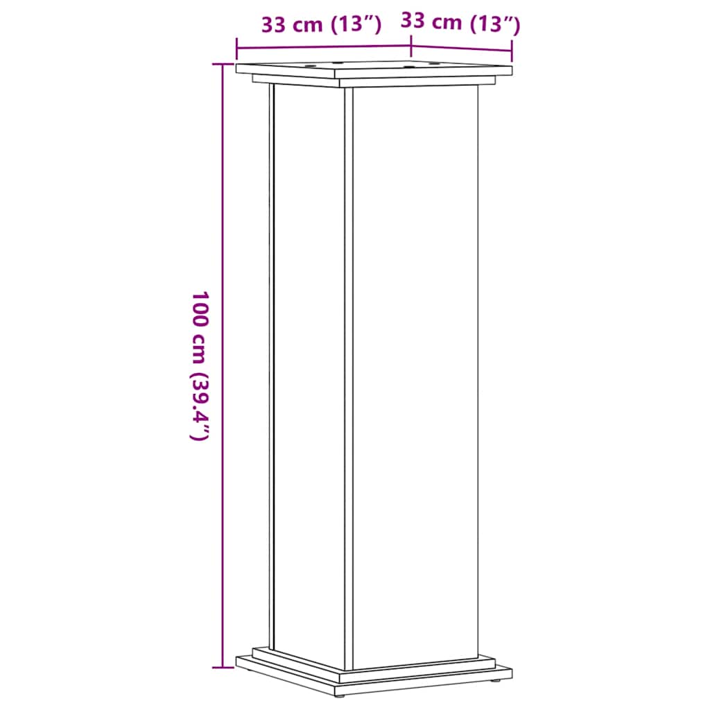 Plant Stand White 33x33x100 cm Engineered Wood