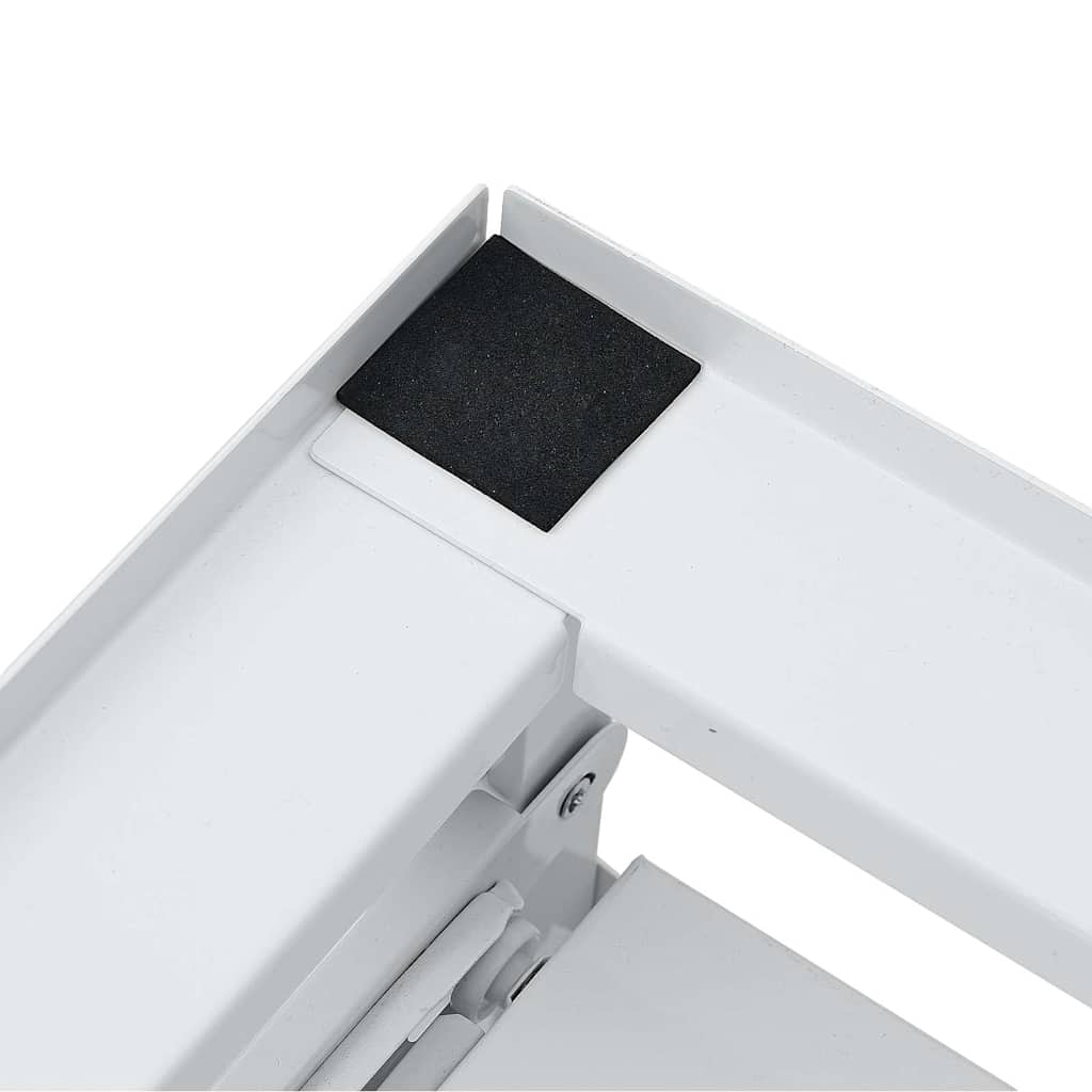 Double Washing Machine Pedestal with Pull-Out Shelves White