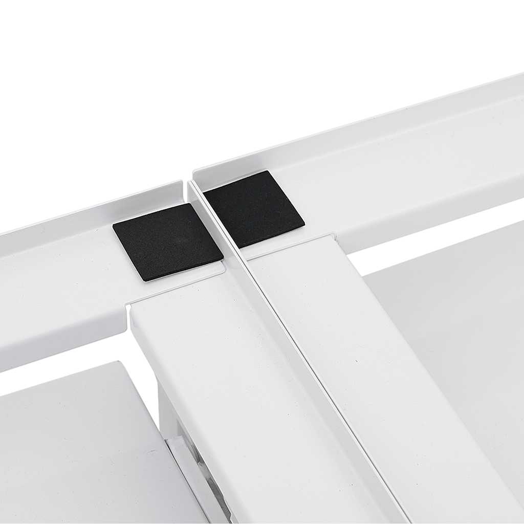 Double Washing Machine Pedestal with Pull-Out Shelves White