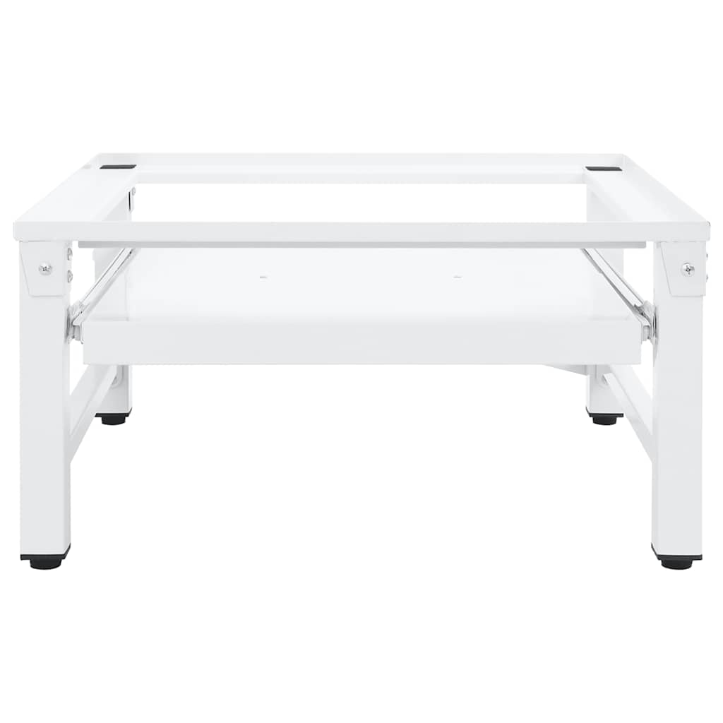 Washing Machine Pedestal with Pull-out Shelf White