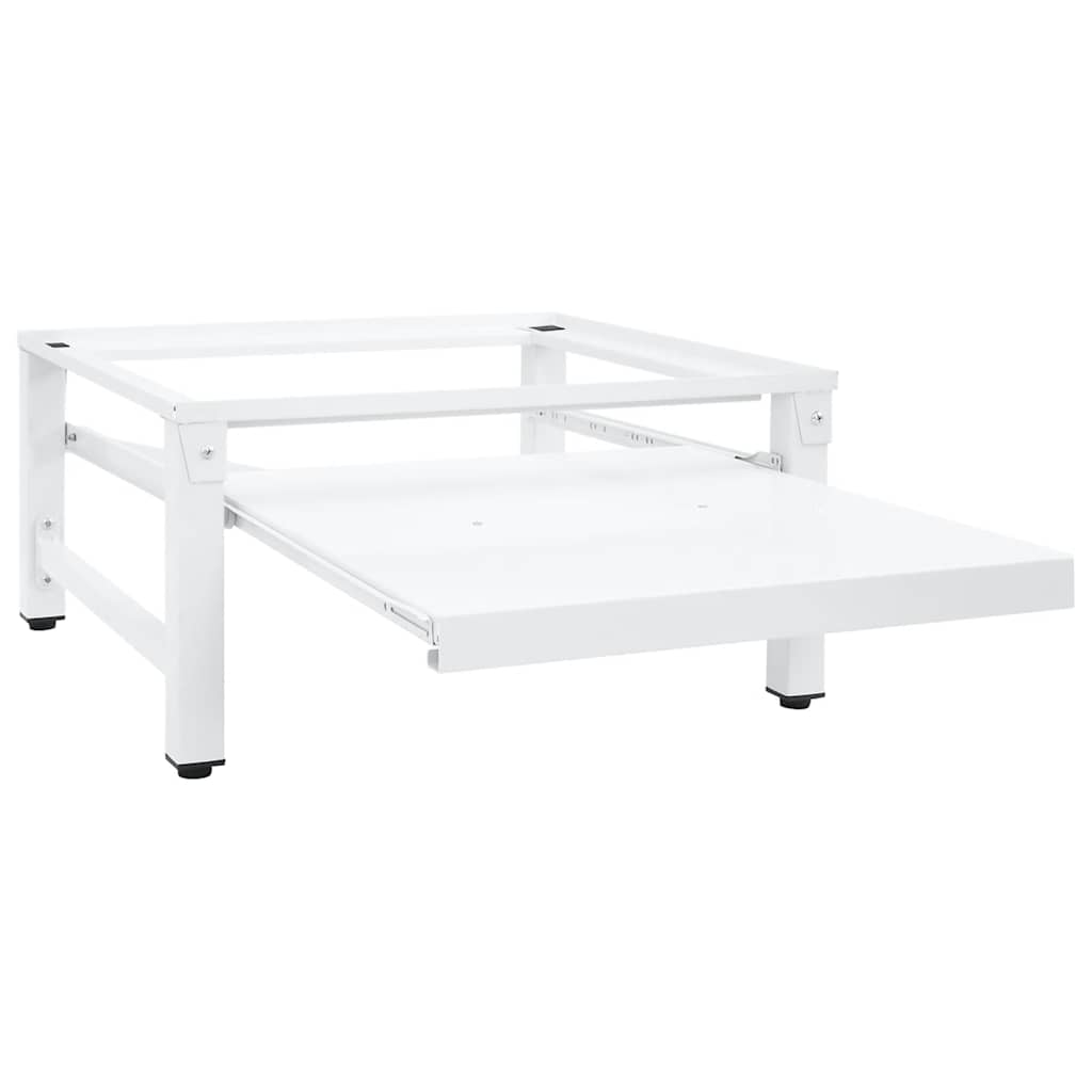 Washing Machine Pedestal with Pull-out Shelf White