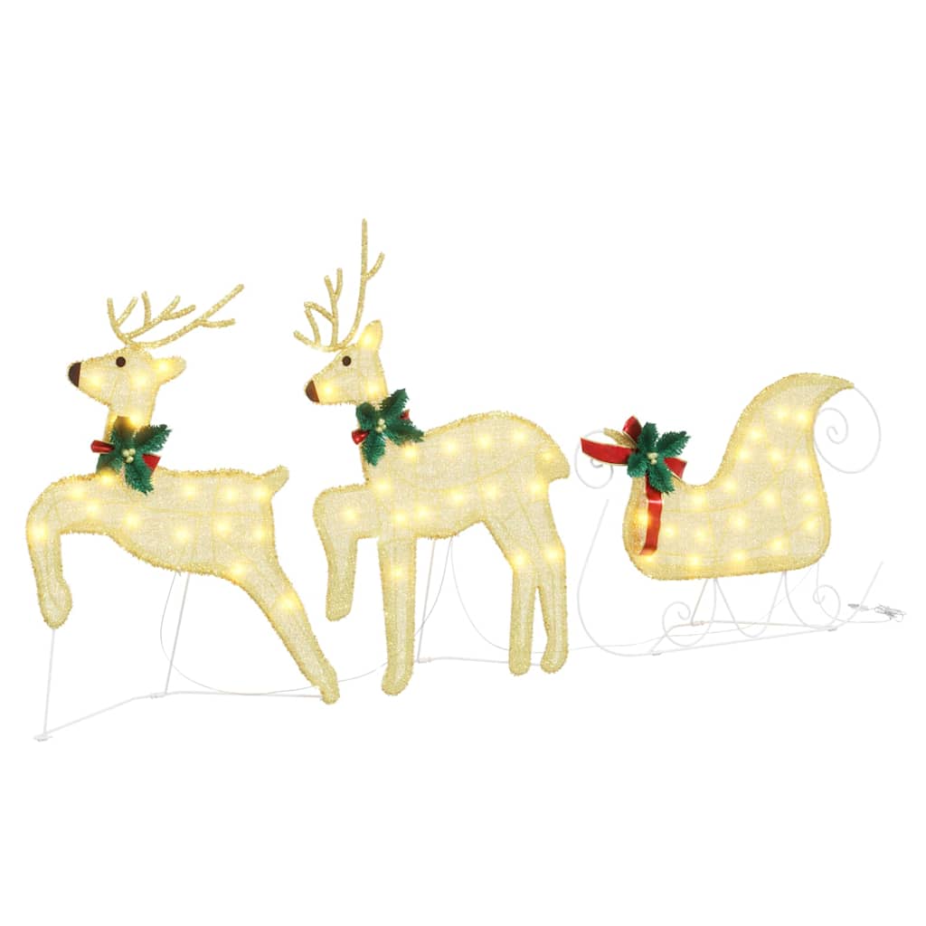 LED Reindeers 3 pcs Warm White Fabric