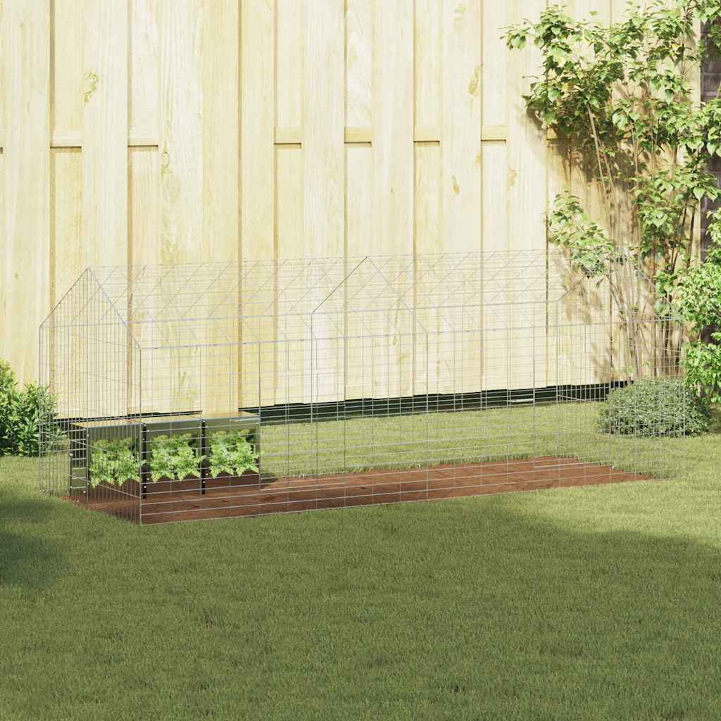 Rabbit Cage Silver 400 x 78 x 78 cm Galvanised Steel