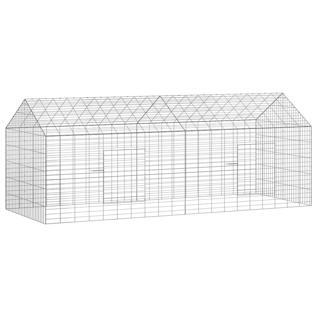 Rabbit Cage Silver 400 x 78 x 78 cm Galvanised Steel