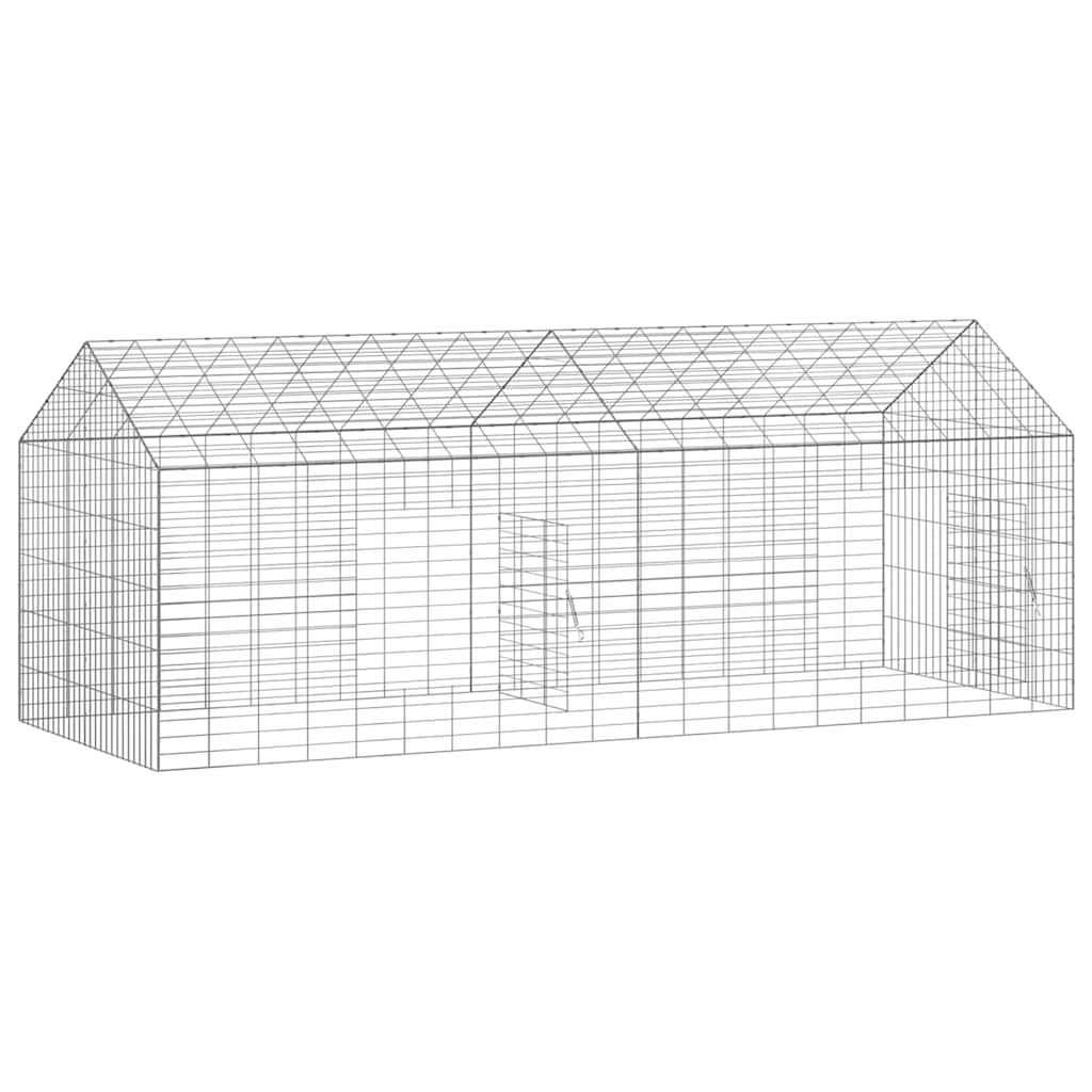 Rabbit Cage Silver 400 x 78 x 78 cm Galvanised Steel