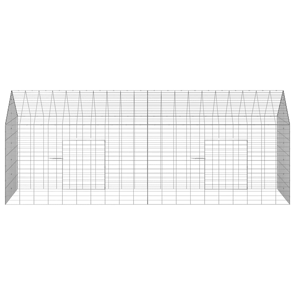 Rabbit Cage Silver 400 x 78 x 78 cm Galvanised Steel