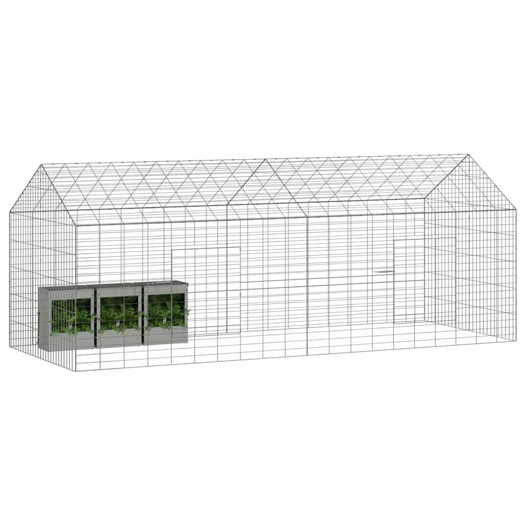 Rabbit Cage Silver 400 x 78 x 78 cm Galvanised Steel