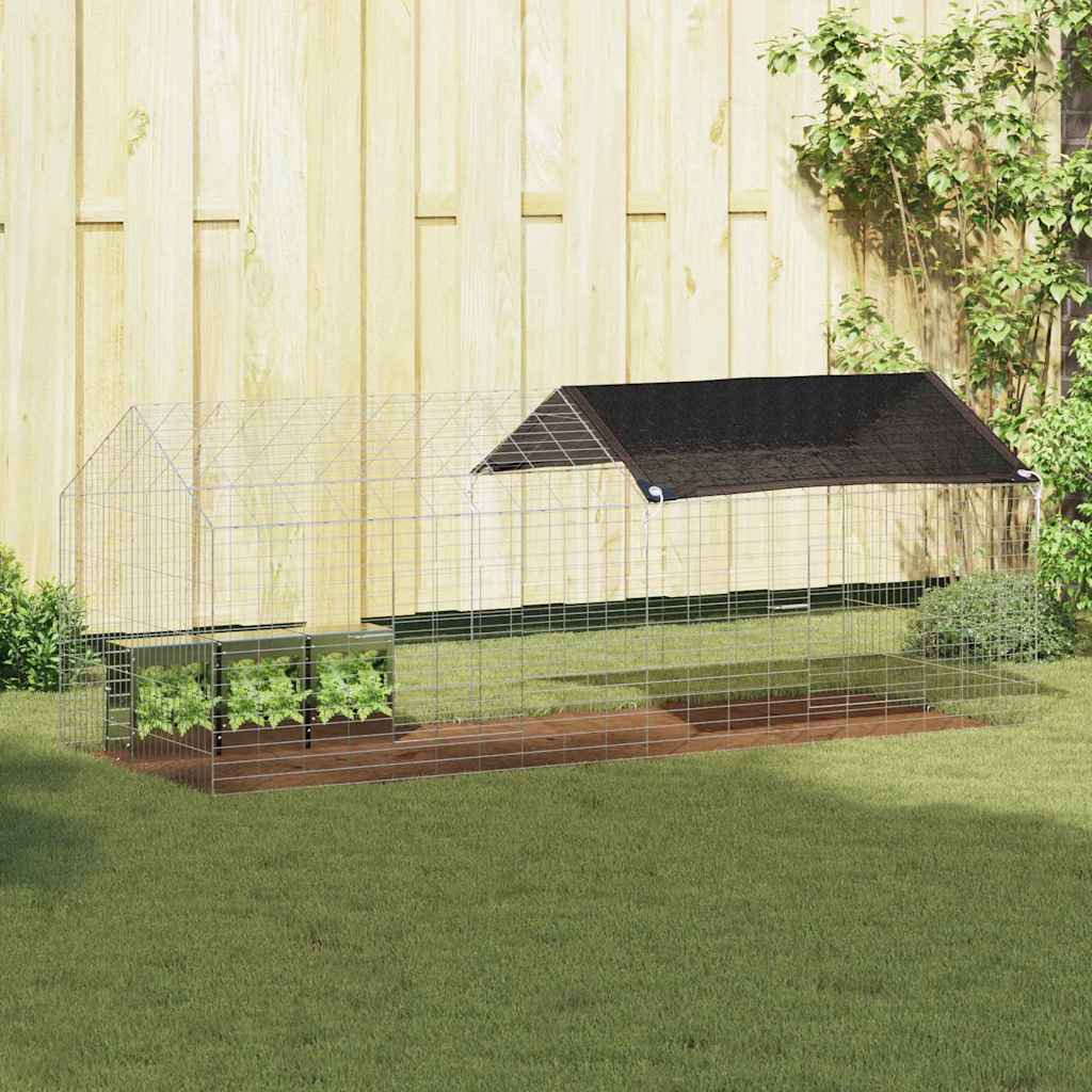 Rabbit Cage Silver 400 x 78 x 78 cm Galvanised Steel