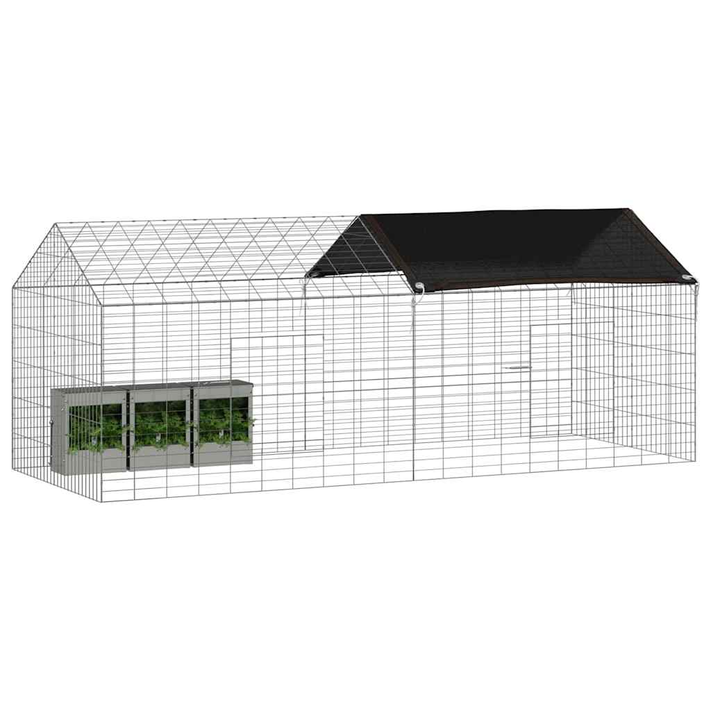 Rabbit Cage Silver 400 x 78 x 78 cm Galvanised Steel