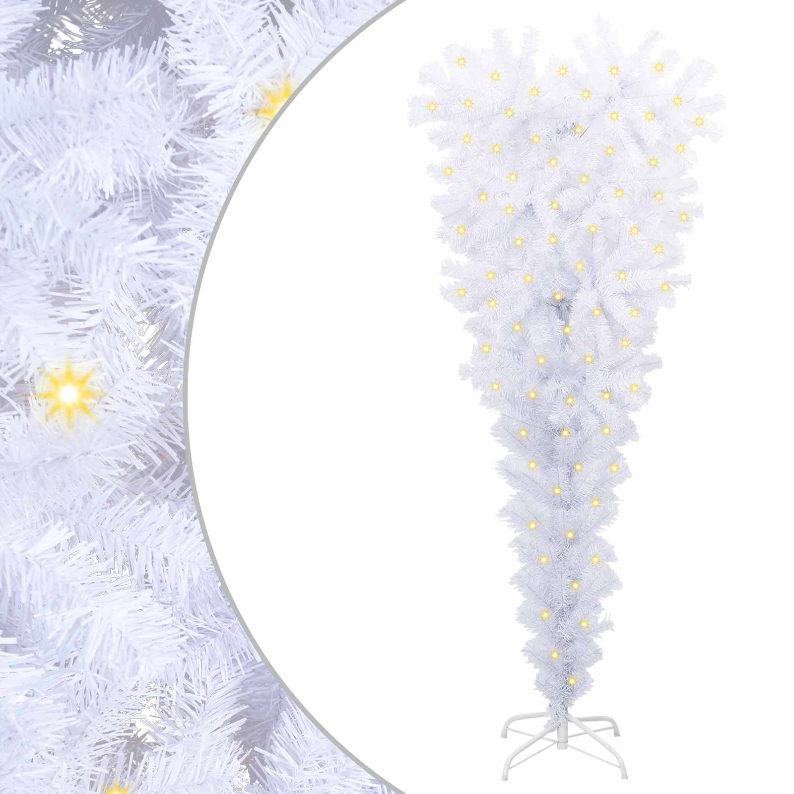 Artificial Christmas Tree with Stand White 150 cm PVC and Steel
