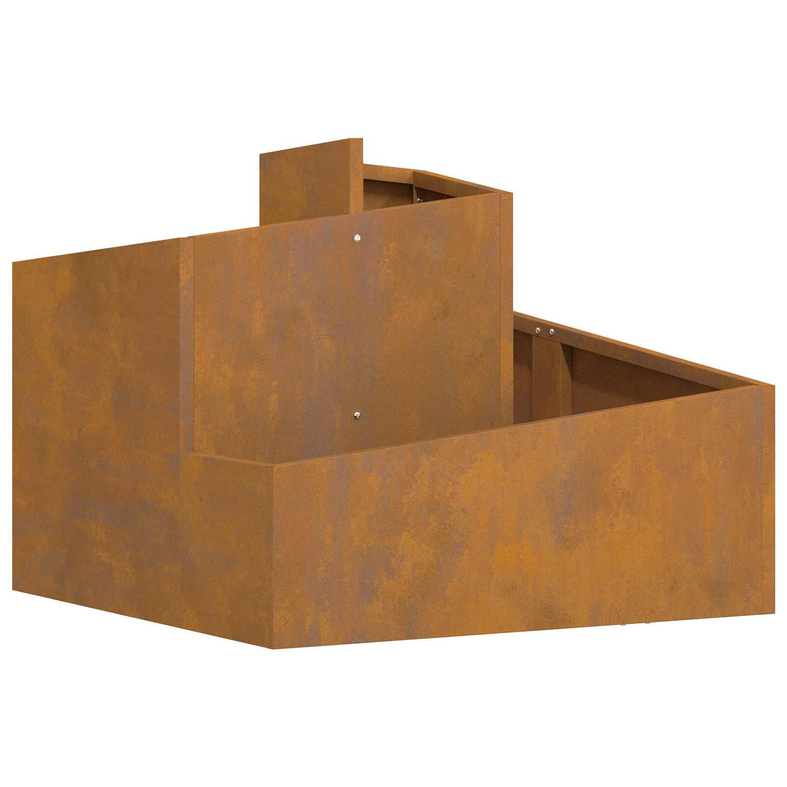 Garden Planter Raised Bed Flower Box Metal Outdoor Weathering Steel Brown