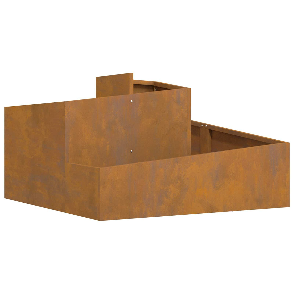 Garden Planter Raised Bed Flower Box Metal 80x80cm Weathering Steel Brown