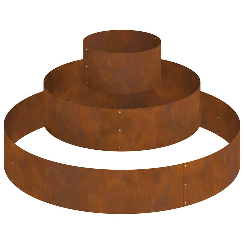 Garden Planter Round Tree Surround Metal 120x120cm Weathering Steel Brown