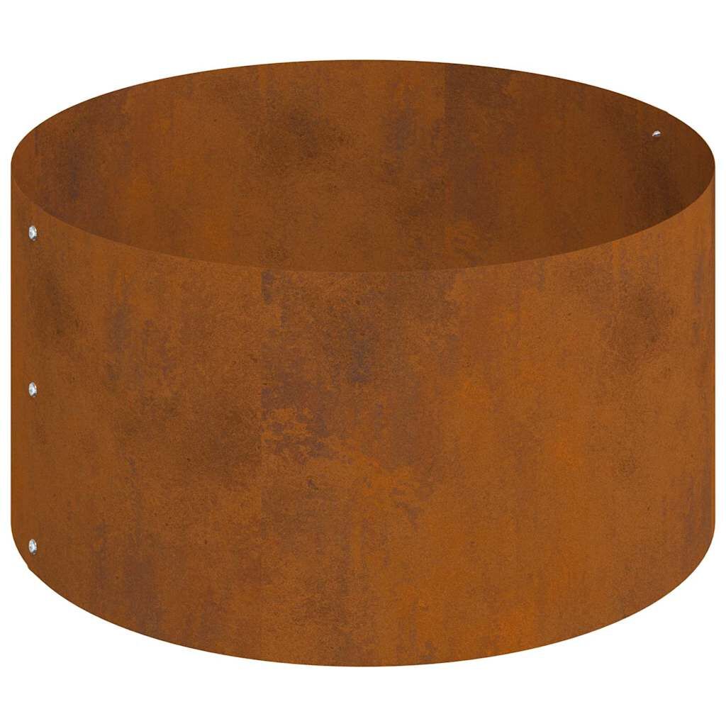 Garden Planter Round Tree Surround Metal 120x120cm Weathering Steel Brown
