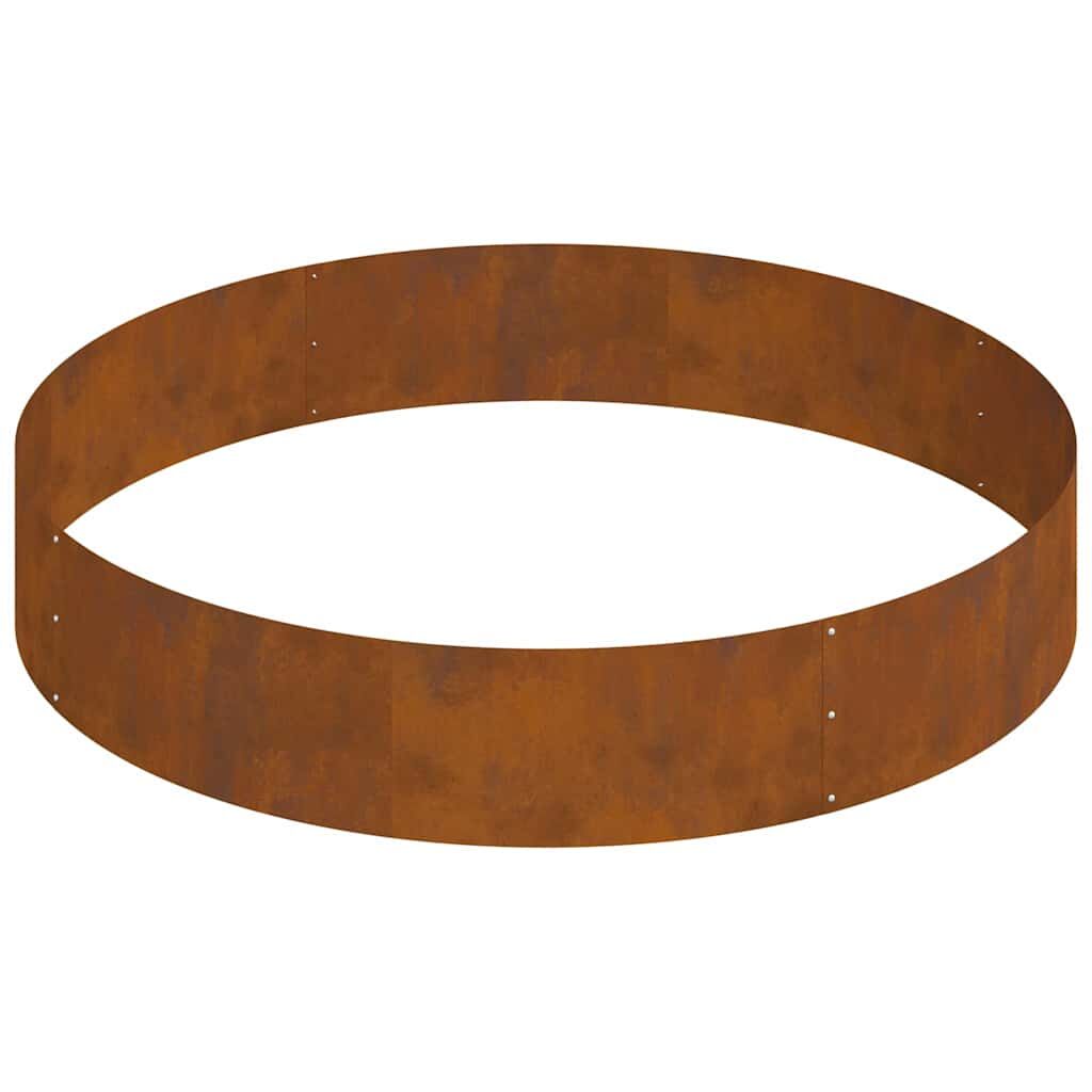 Garden Planter Round Tree Surround Metal 120x120cm Weathering Steel Brown