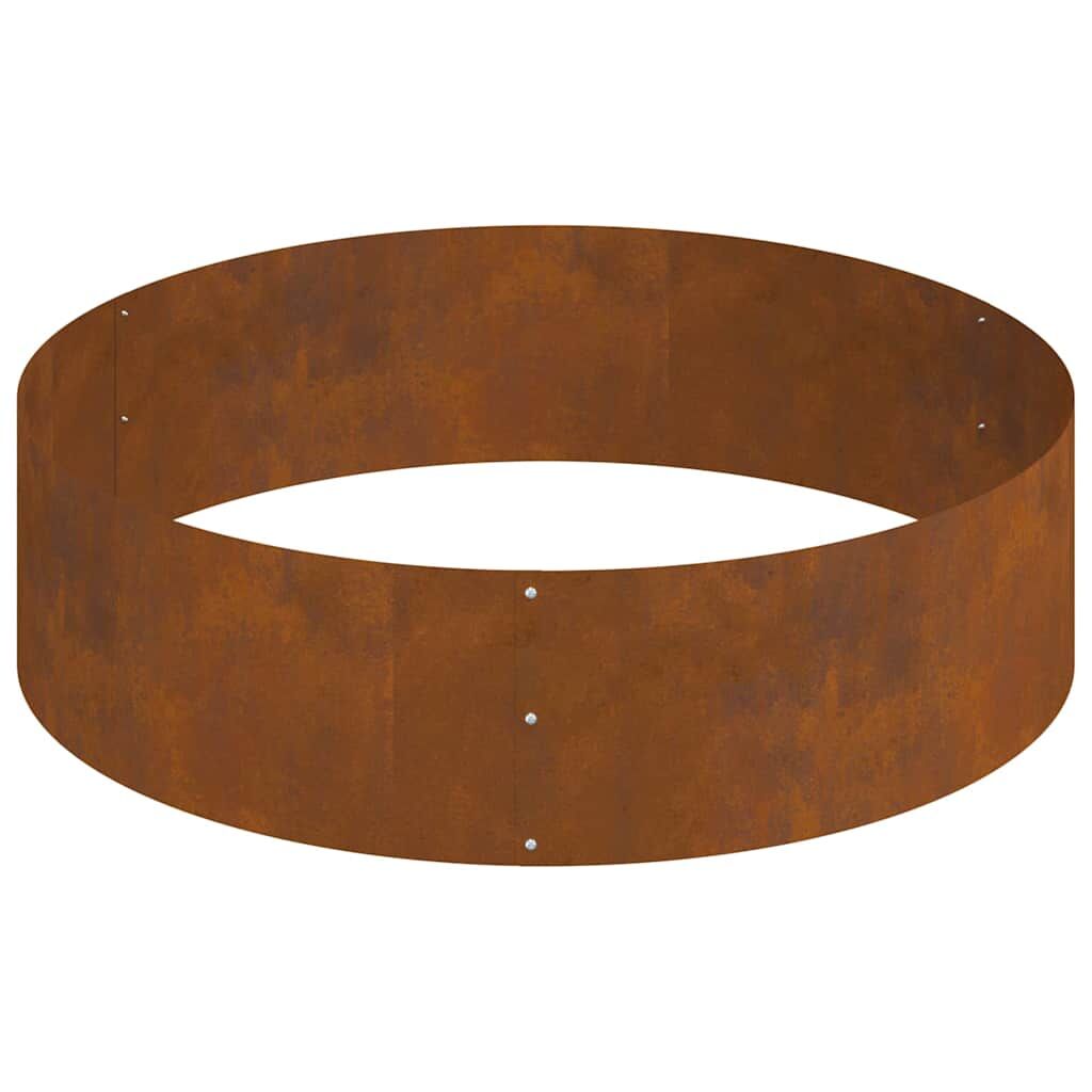 Garden Planter Round Tree Surround Metal 120x120cm Weathering Steel Brown