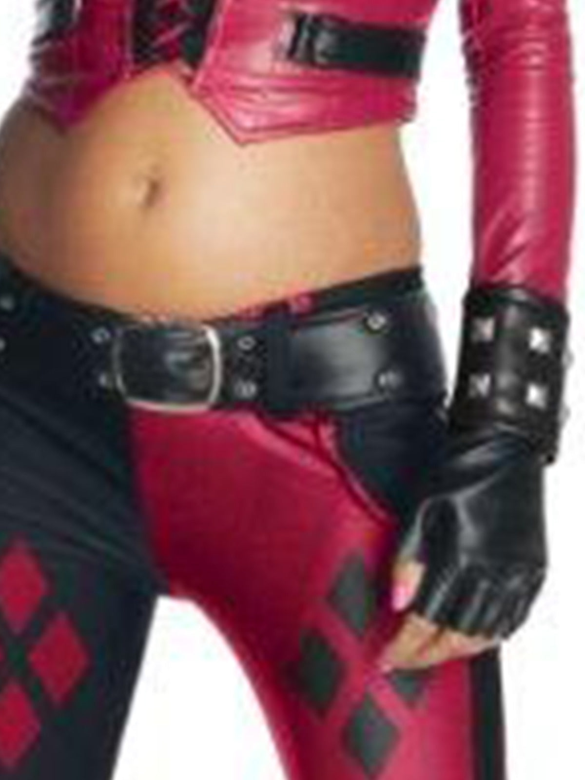 Harley Quinn Deluxe Adult Costume with Bustier, Pants, Belt, Choker and Gloves
