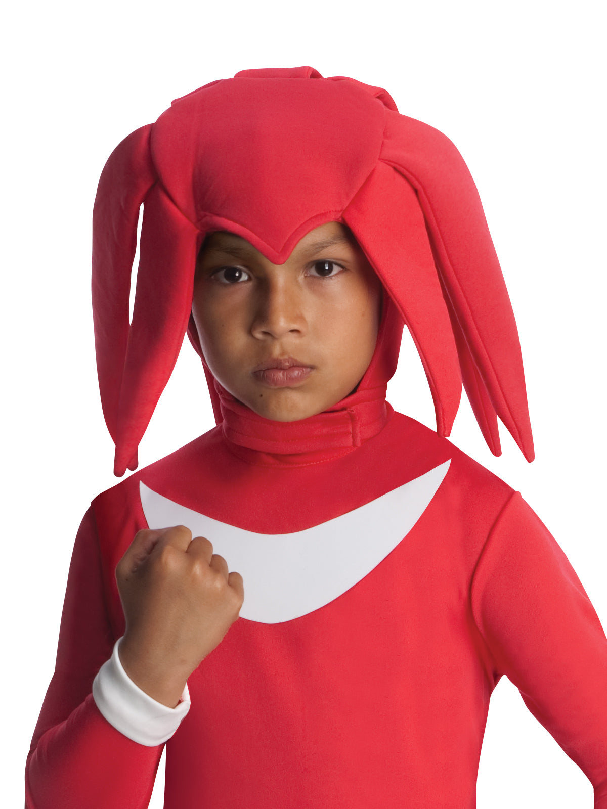 Sonic the Hedgehog Knuckles Costume for Kids – Jumpsuit with Headpiece, Red Colour