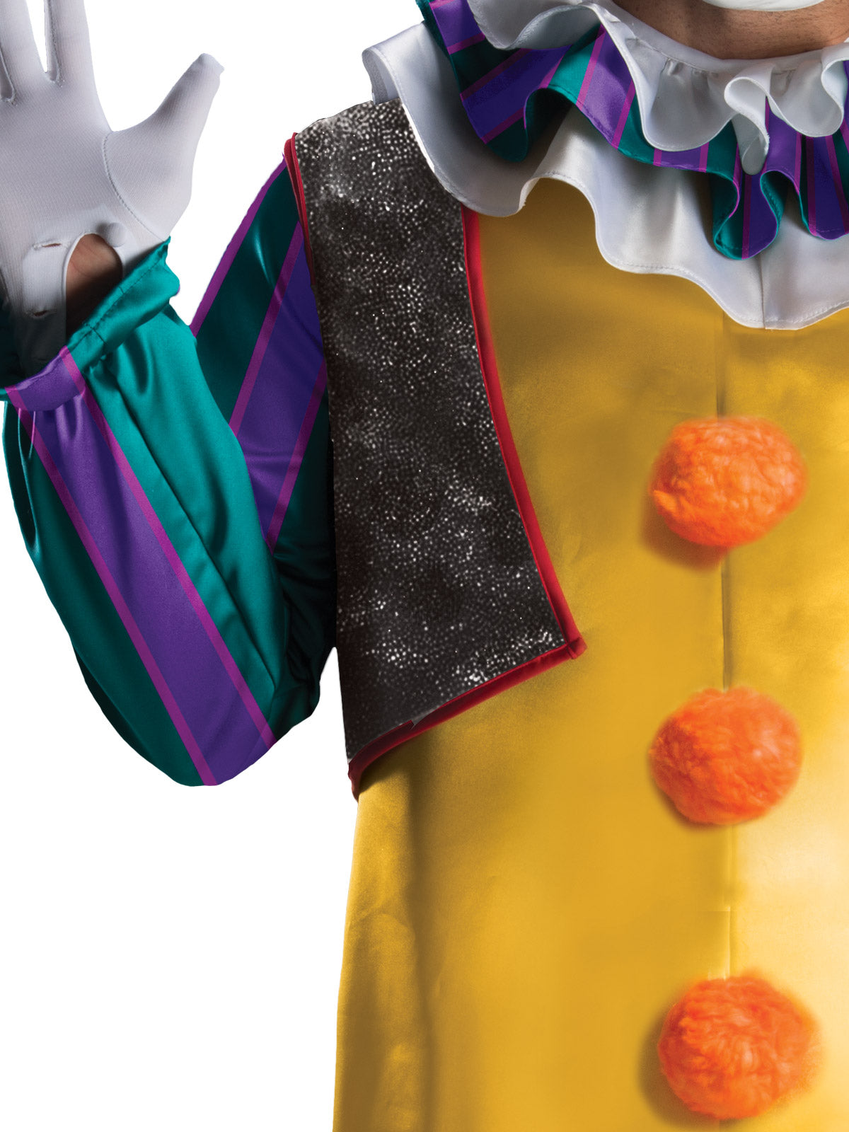 Pennywise Deluxe Horror Clown Adult Costume with Mask, Wig, Gloves and Jumpsuit