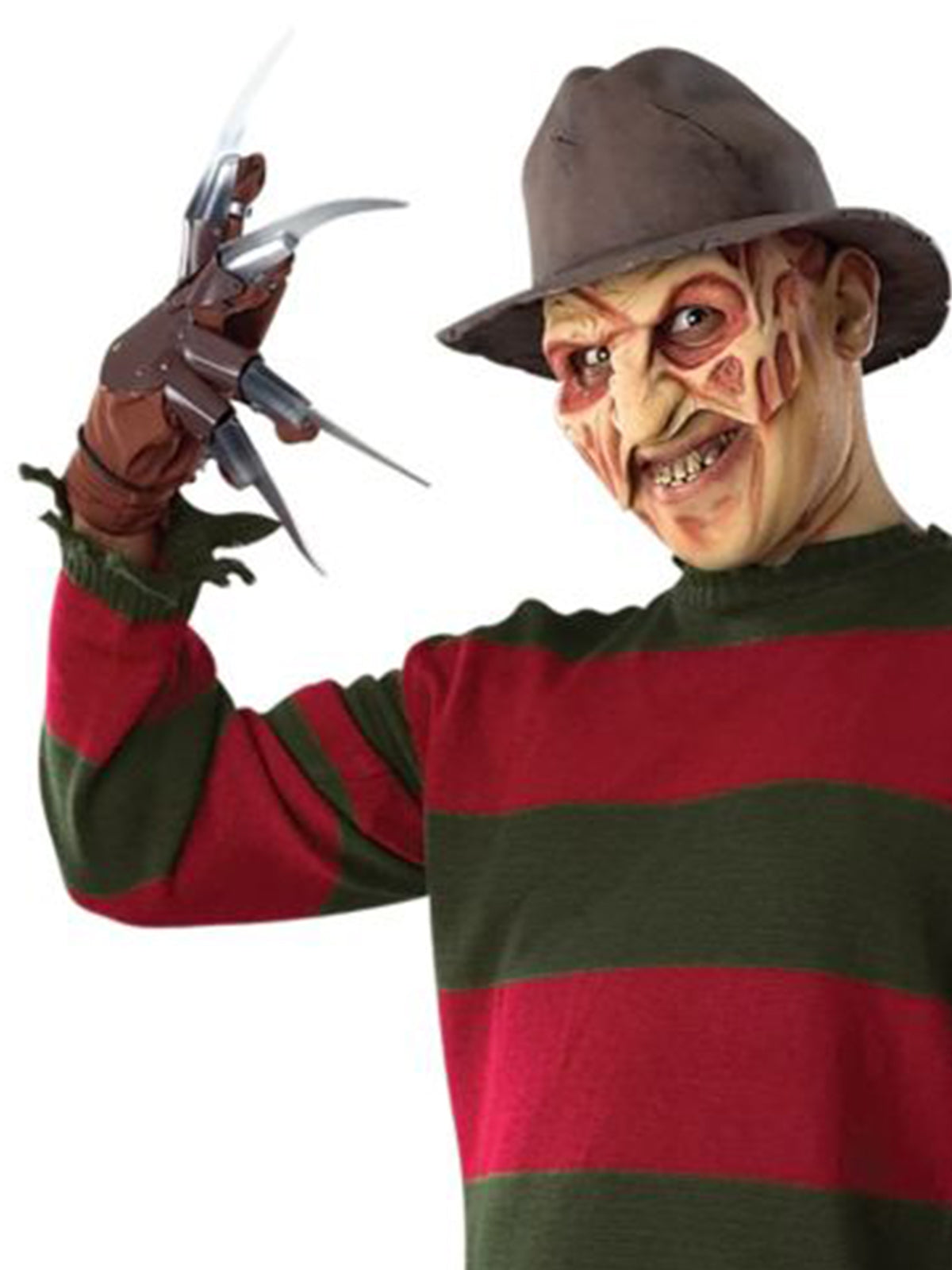 Freddy Krueger Deluxe Adult Sweater Striped Tattered Hem Halloween