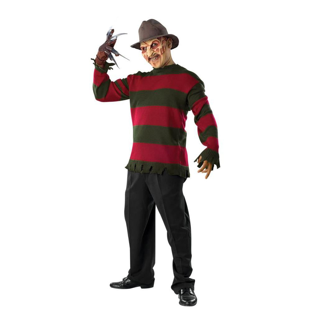 Freddy Krueger Deluxe Adult Sweater Striped Tattered Hem Halloween