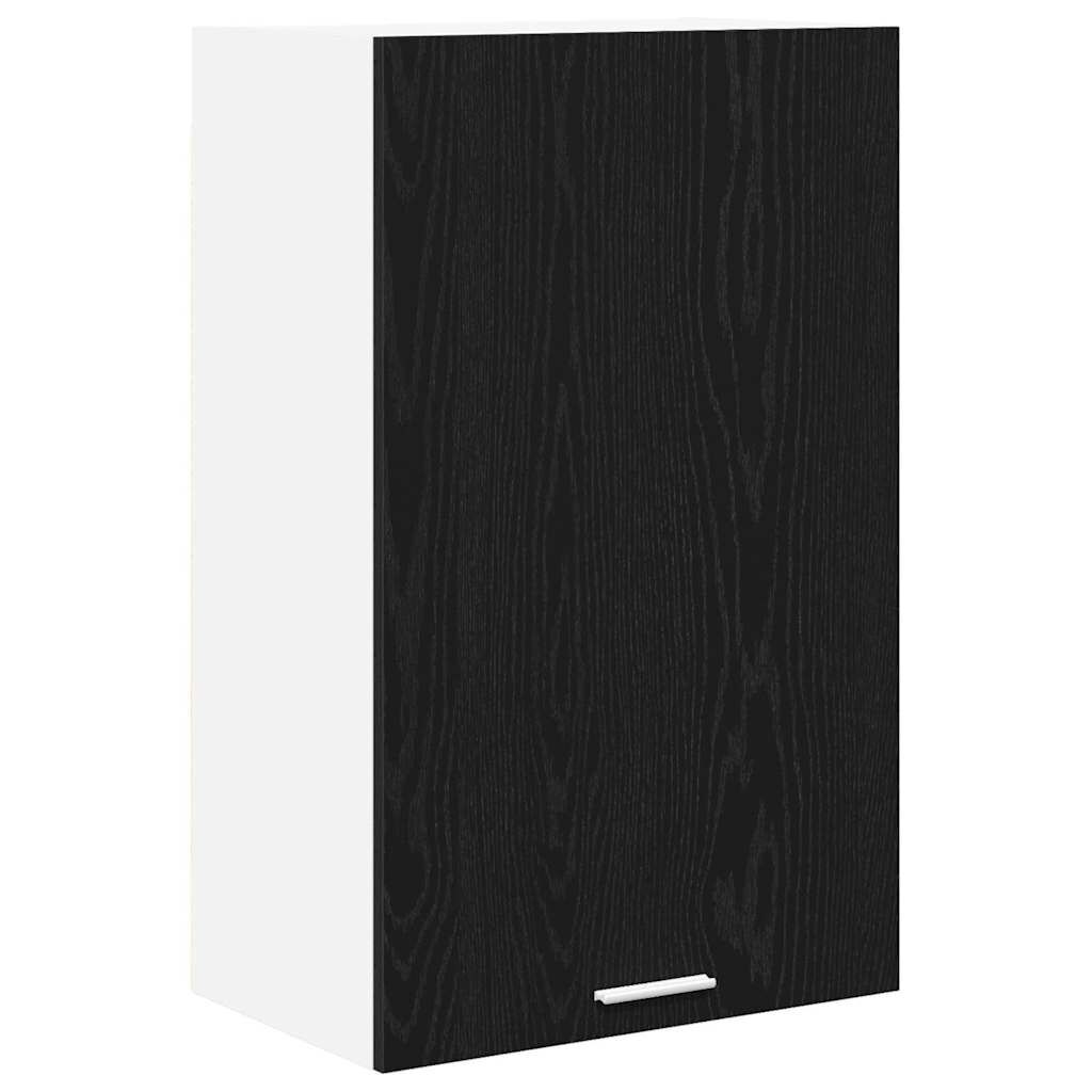Hanging Cabinet Kitchen Wall Storage Cupboard 1 Door Engineered Black Oak White