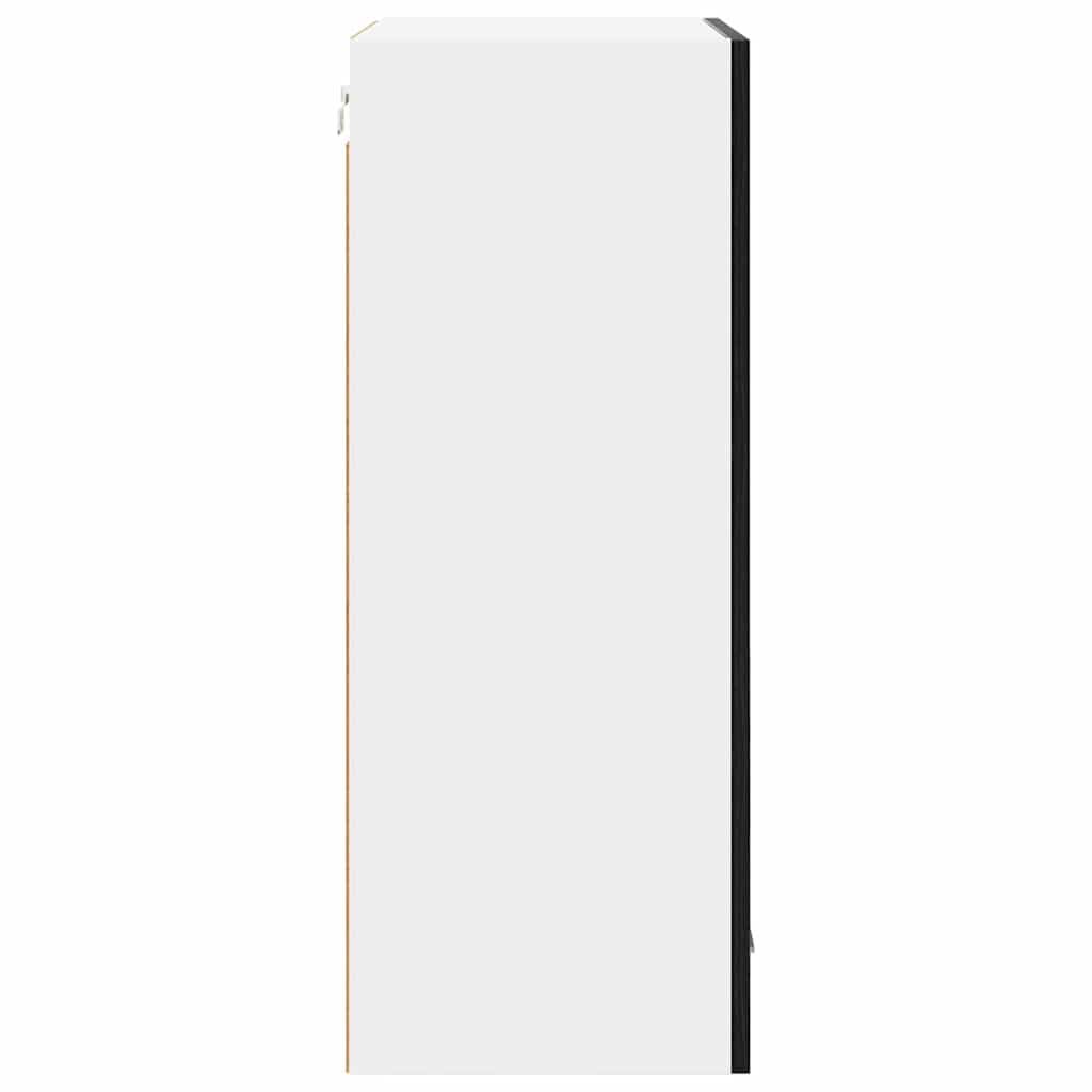 Hanging Cabinet Kitchen Wall Storage Cupboard 1 Door Engineered Black Oak White