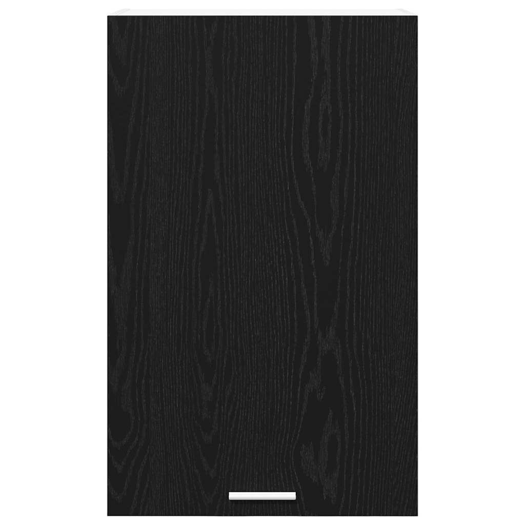 Hanging Cabinet Kitchen Wall Storage Cupboard 1 Door Engineered Black Oak White