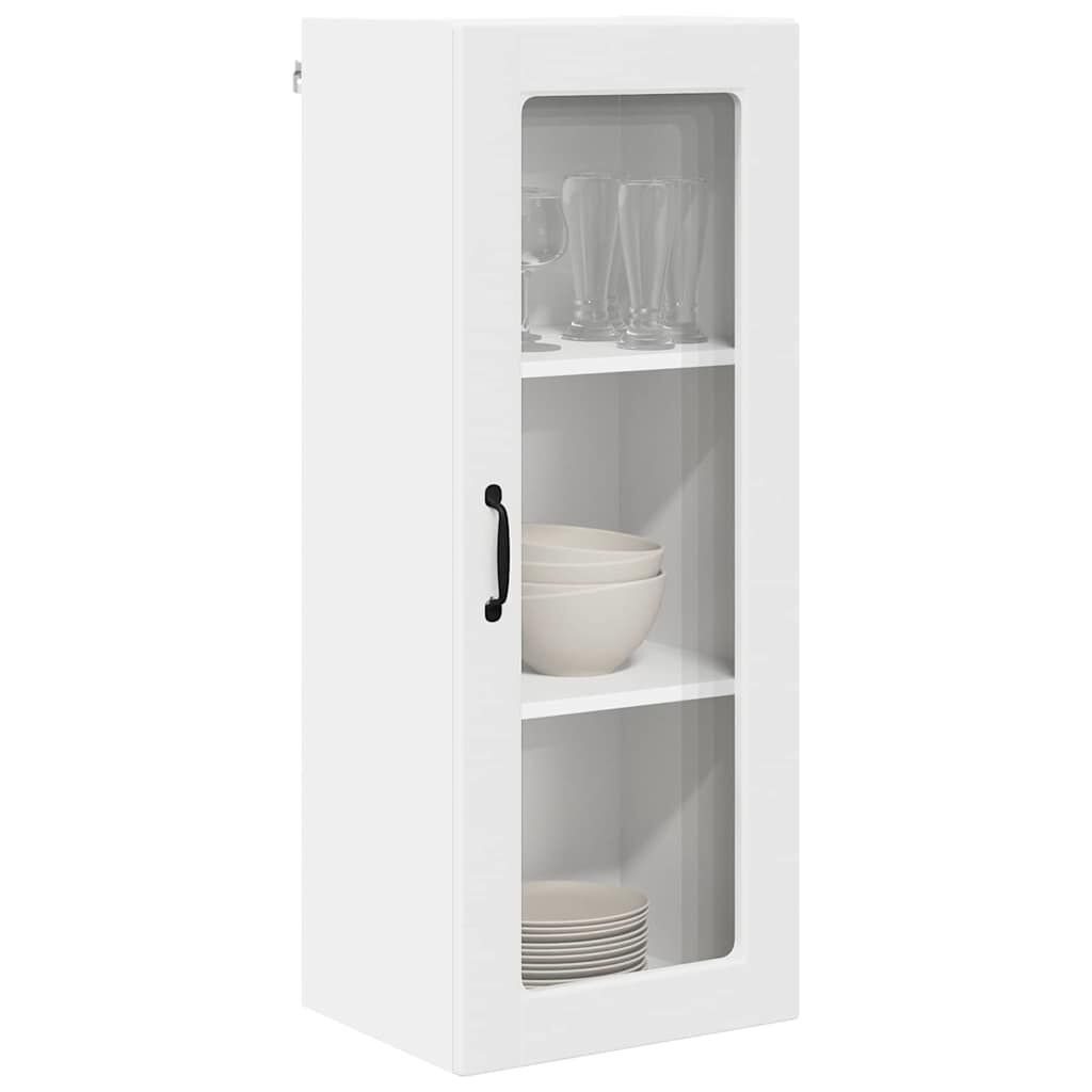 Kitchen Cabinet Wall Mounted Storage Cupboard Shelves Engineered Wood White