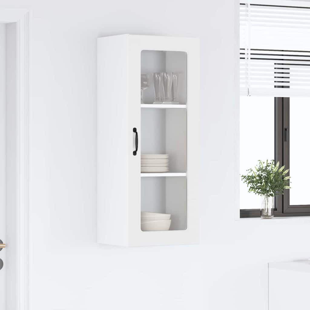 Kitchen Cabinet Wall Mounted Storage Cupboard Shelves Engineered Wood White