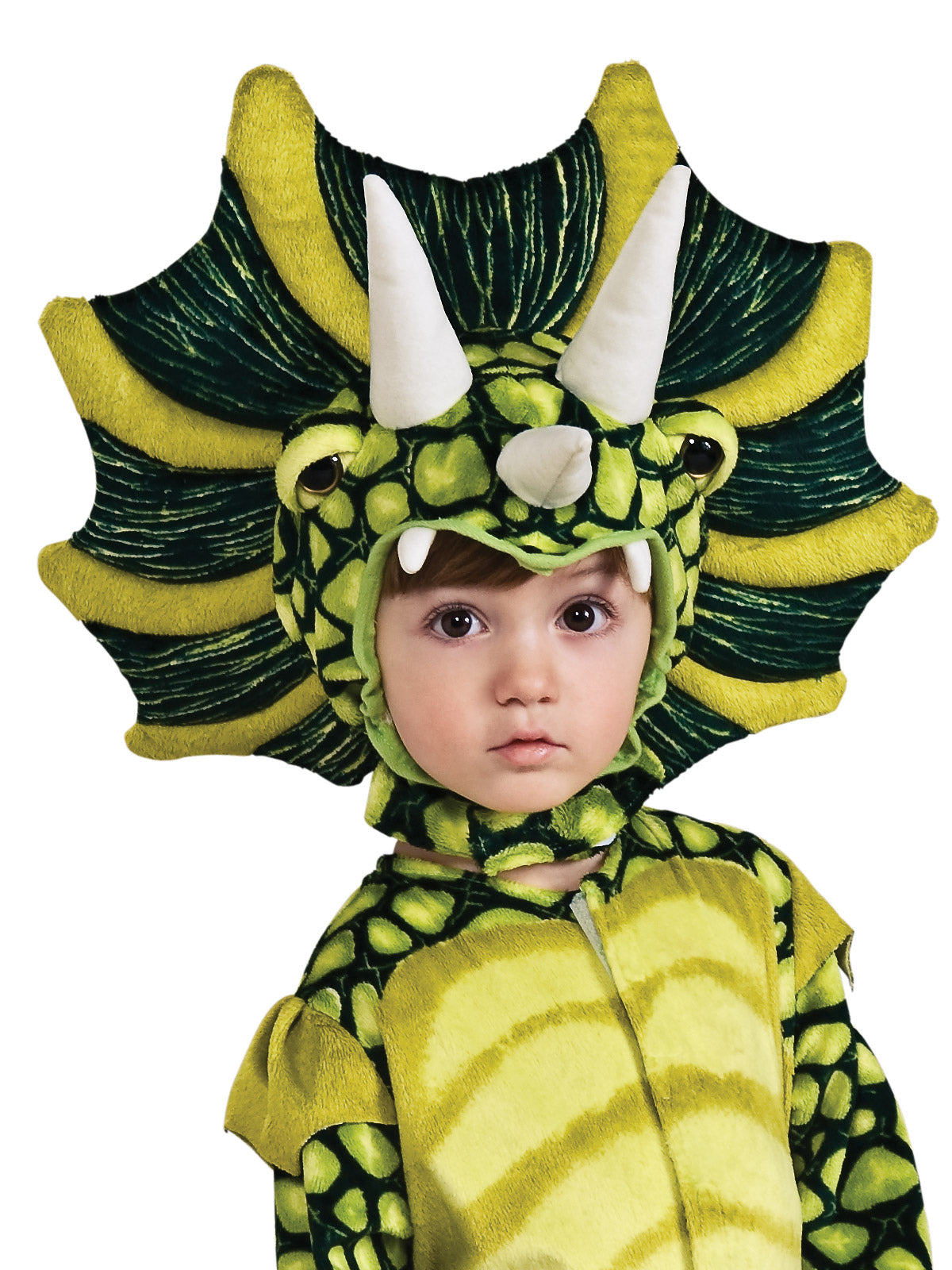 Triceratops Dinosaur Costume for Kids Plush Jumpsuit with Tail and Headpiece