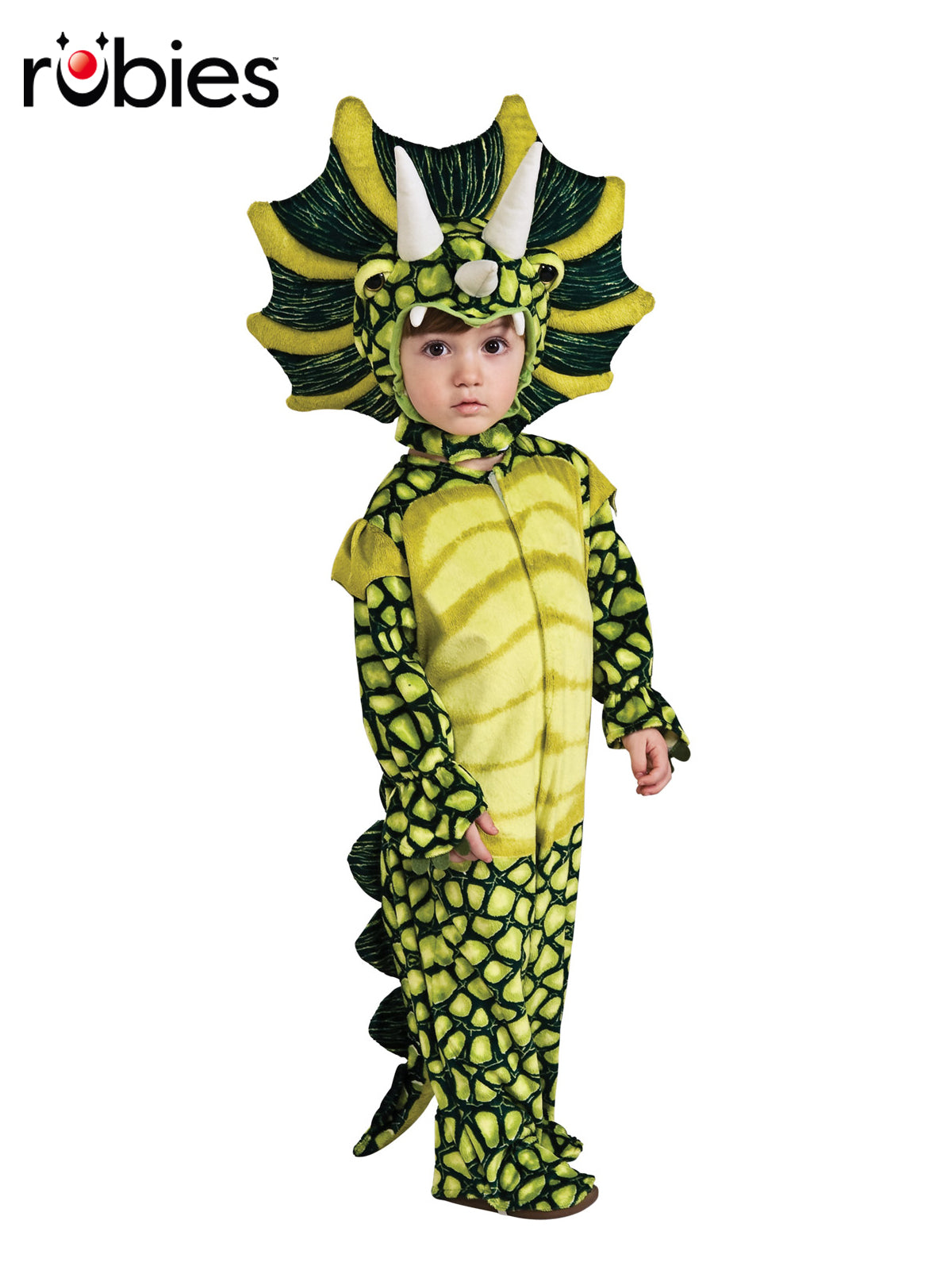 Triceratops Dinosaur Costume for Kids Plush Jumpsuit with Tail and Headpiece