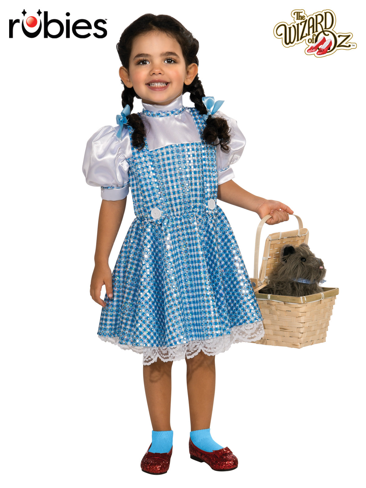Dorothy Sequin Dress Toddler Child Official Wizard of Oz Costume with Hair Bows
