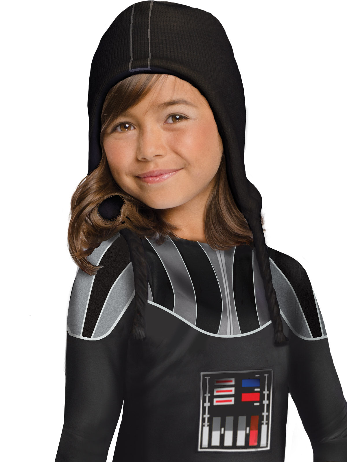 Darth Vader Dress Costume Child Official Star Wars with Belt Headpiece and Stockings