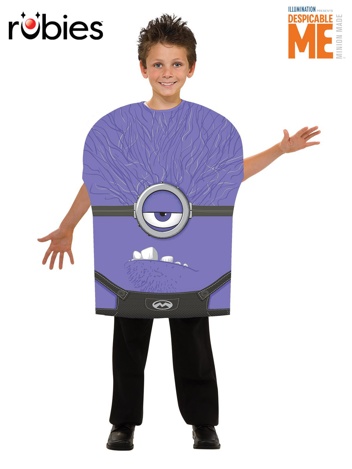 Evil Minion Halloween Costume for Kids Purple Tunic
