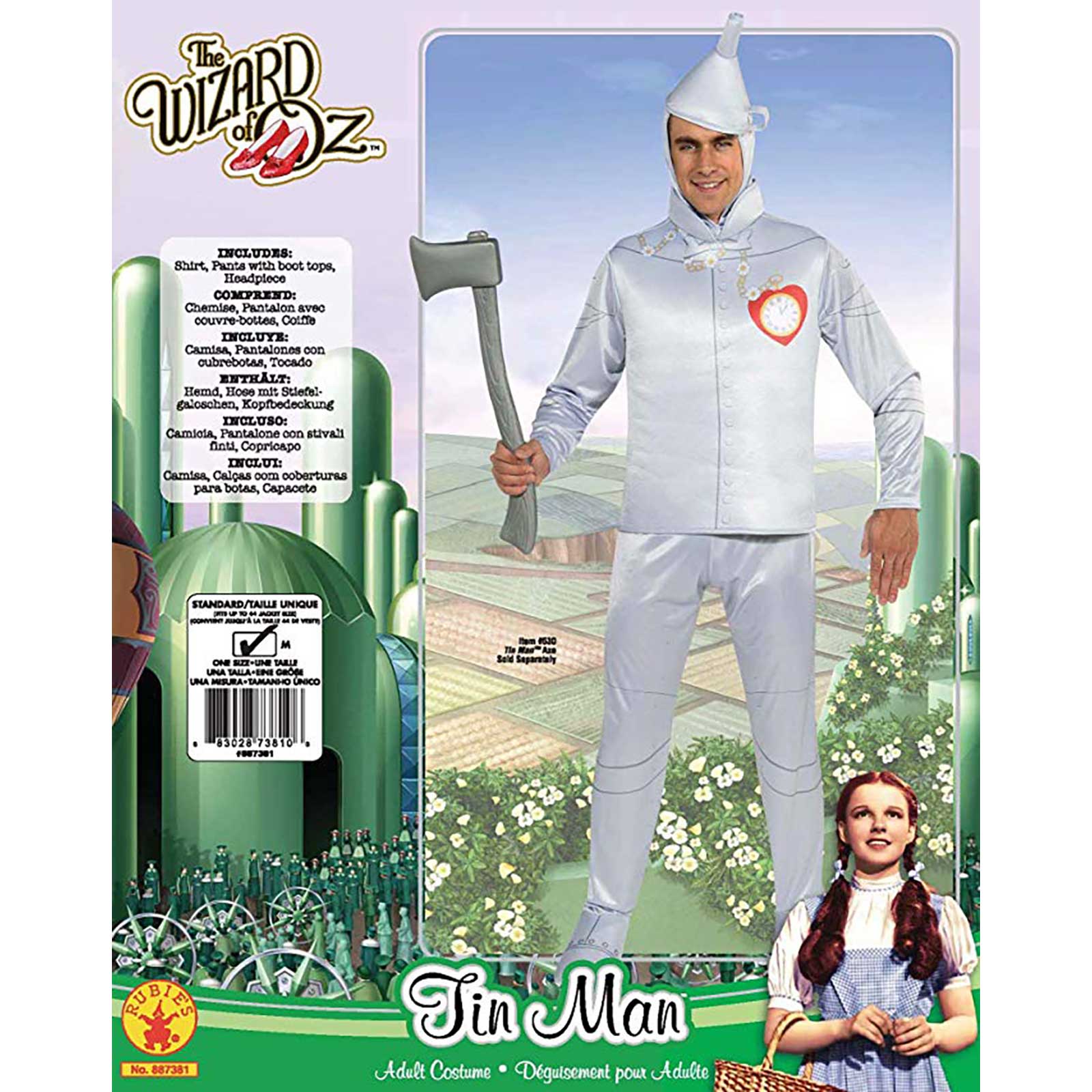 Tin Man Costume for Adults Wizard of Oz Deluxe Suit with Funnel Hat and Top