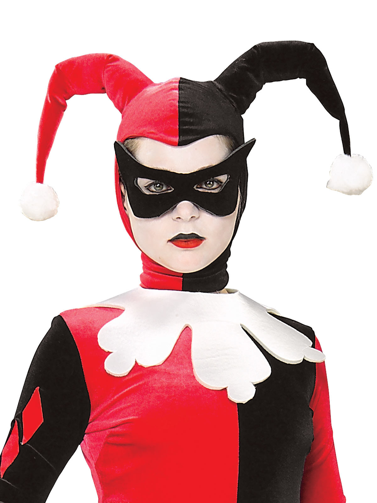 Harley Quinn Comic Book Jumpsuit Costume for Adults with Mask, Gloves and Headpiece