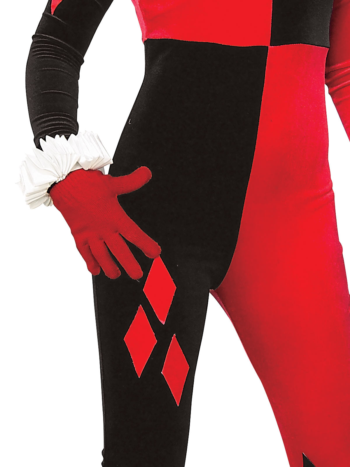 Harley Quinn Comic Book Jumpsuit Costume for Adults with Mask, Gloves and Headpiece