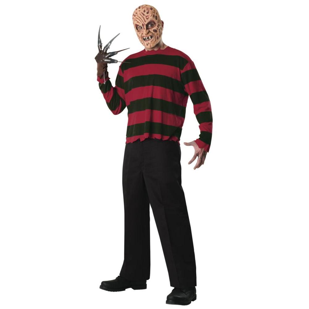 Kids Freddy Krueger Costume – Nightmare on Elm Street Striped Top and Mask Red Green Colour