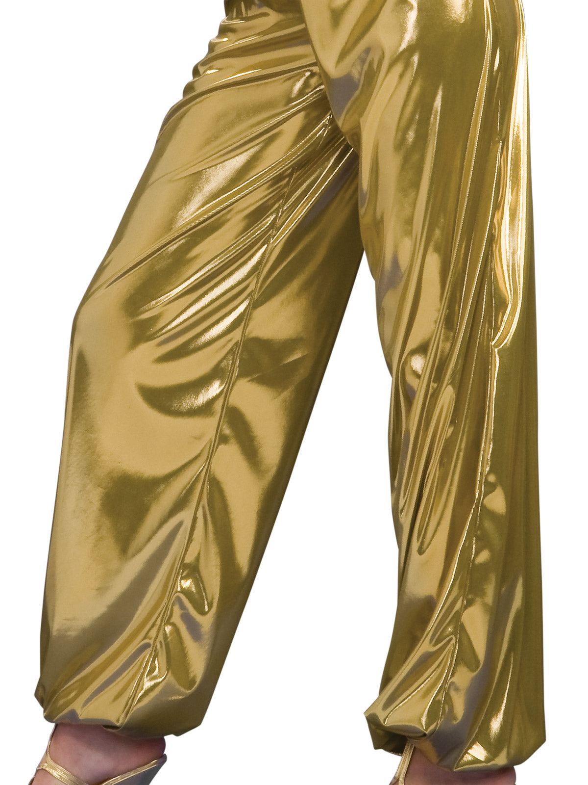Disco Diva Costume for Adults 70s Gold Jumpsuit with Sequins Party Outfit