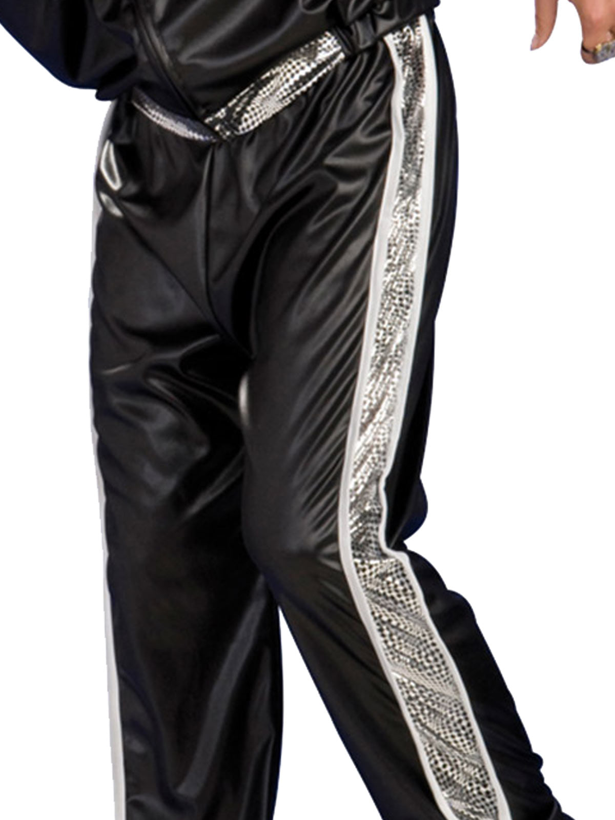 Rap Idol Costume Adult 90s Hip Hop Tracksuit with Cap and Panels